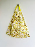 Origami tote bento bag , shoulder fabric bag , handmade triangle bag , eco friendly tote | Movies night
