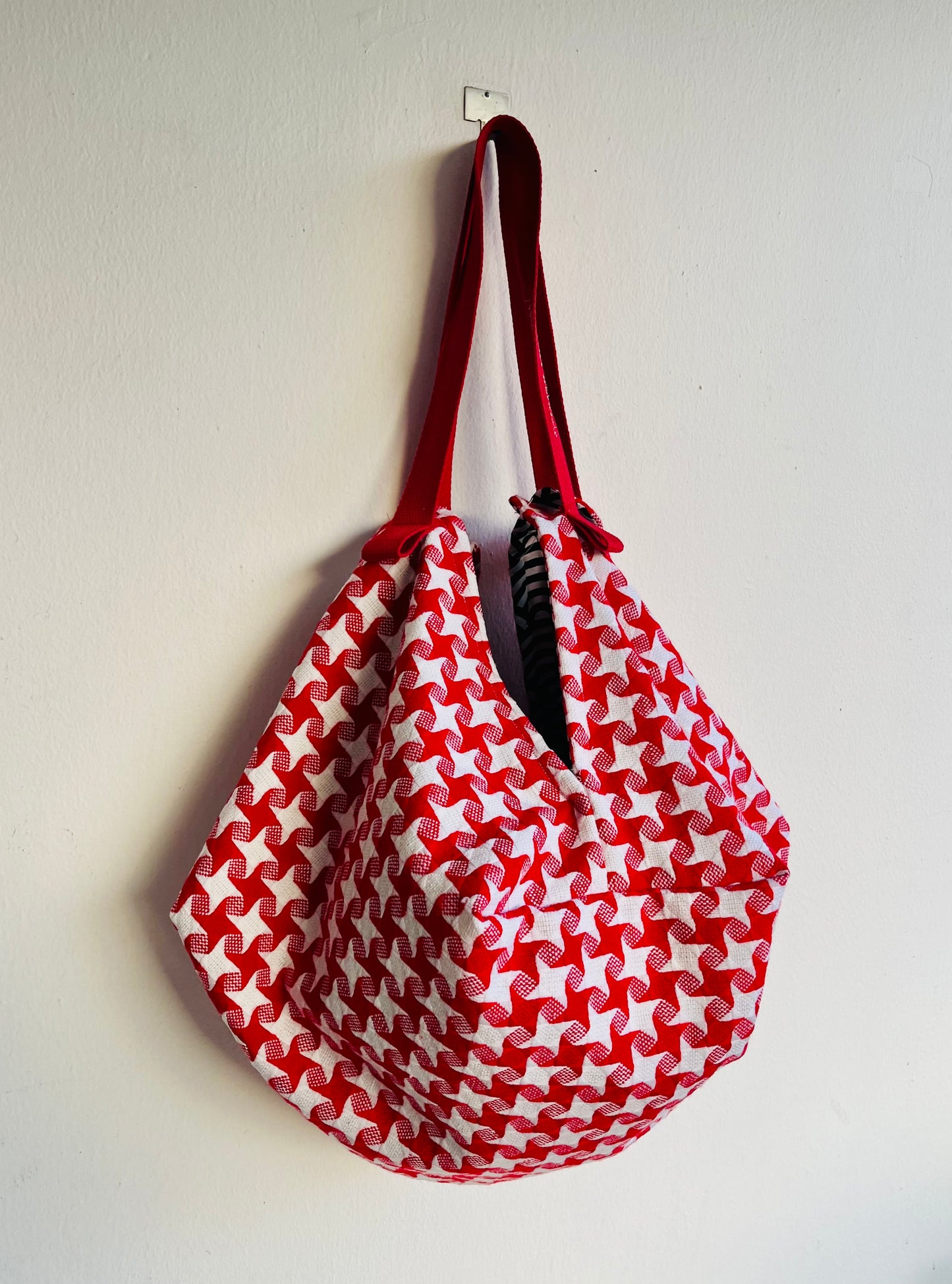 Origami sac bag , reversible fabric red bag , shoulder origami japanese inspired evo bag | Rosso - Jiakuma