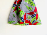 Origami bento bag , Japanese inspired bag , tote bento , origami fabric bag , shoulder bag , colorful bag , African fabric bag | Tropical africa