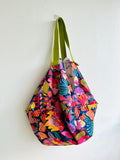 Origami sac bag , shoulder colorful fabric bag , Japanese inspired sac bag | Flores en Canberra