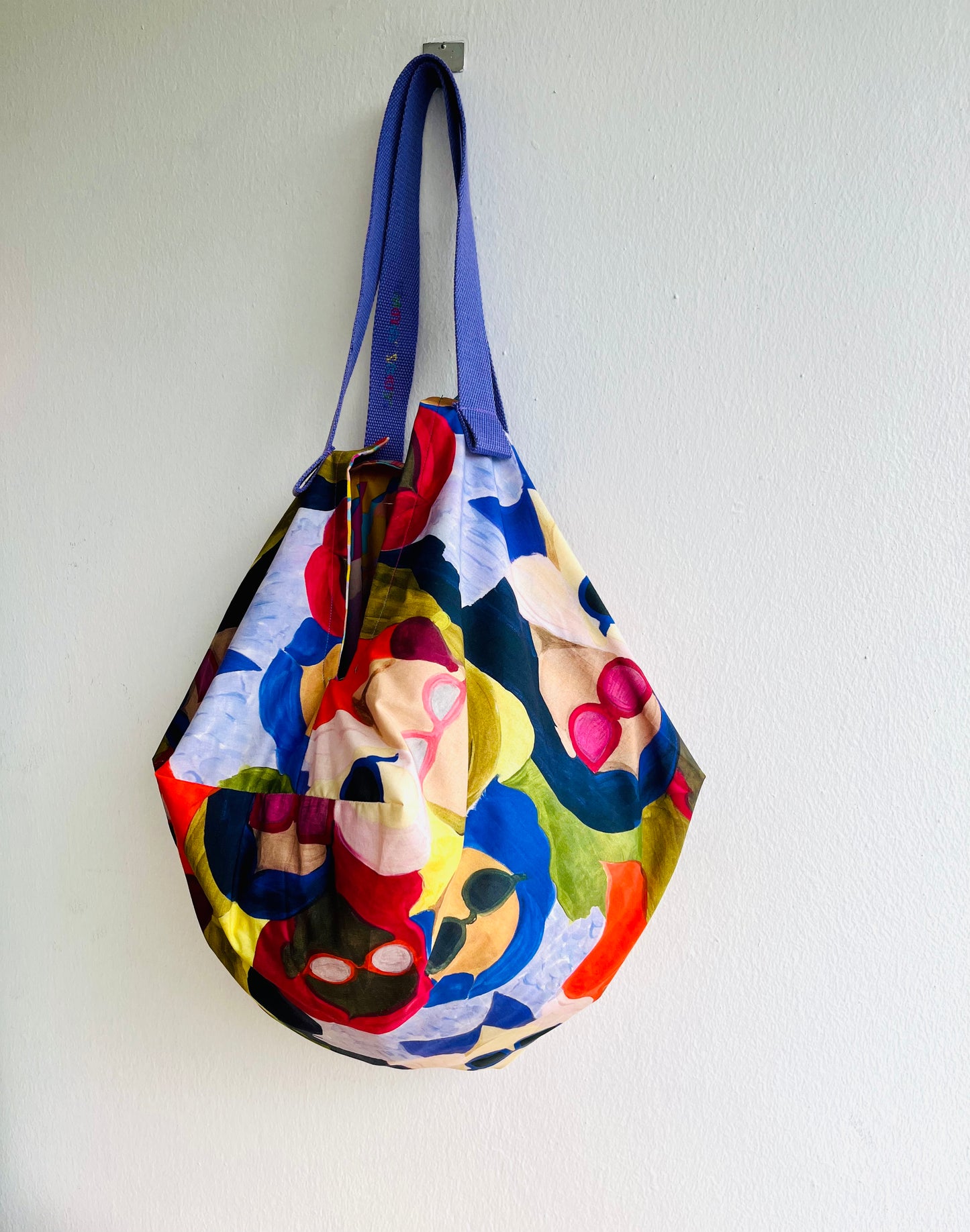 Origami sac bag , shoulder colorful Japanese inspired bag , reversible eco friendly summer bag | Mykonos island - Jiakuma
