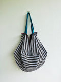 Origami sac bag , reversible fabric Japanese inspired bag , shoulder shopping big bag | Land of the rising sun