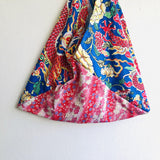 Origami bento bag , shoulder colorful bento tote , Japanese inspired bag | Auspicious dragon flying over cherry trees - Jiakuma