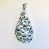 Wrist fabric bag , small cute Japanese inspired knot bag | Waves & infinite horizons
