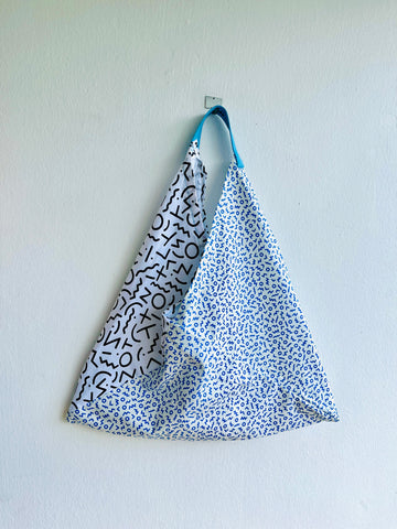 Origami tote bag , bento shoulder bag , eco friendly fabric bag | Say it with words or signs