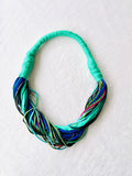 Colorful statement necklace , ooak fabric necklace , handmade colorful jewelry | Barcelona