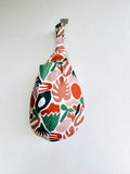 Origami knot bag , reversible wrist bag , colorful eco friendly bag | Australian tones
