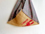 Origami bento bag , shoulder tote jute bag , shopping eco friendly bag | La langosta