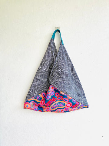 Japanese inspired bag , tote origami bag , bento fabric bag , colorful eco friendly bag | Constellations