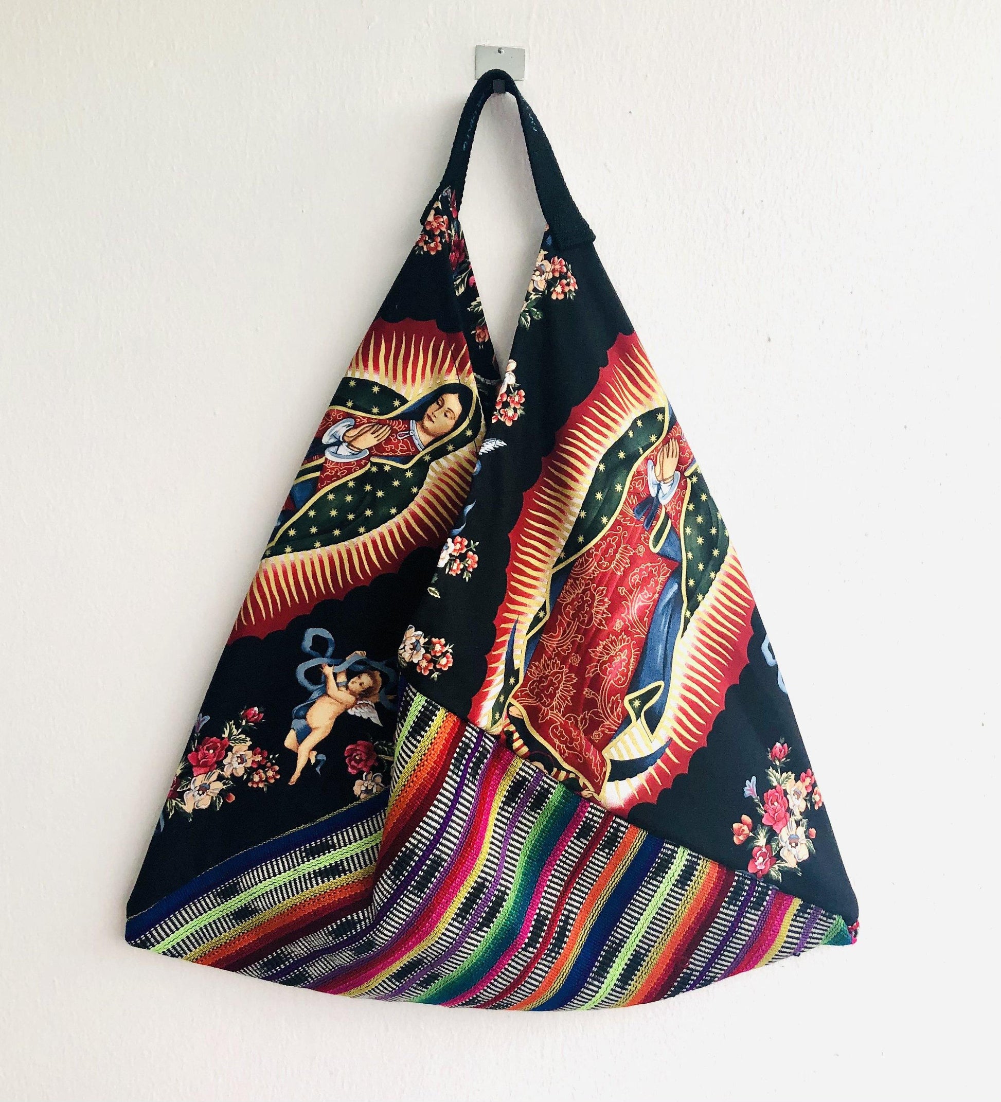 Shoulder origami bag , Mexican inspired colorful tote bag | la llamada - Jiakuma