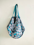 Origami sac bag , reversible fabric shoulder bag , Japanese inspired bag | Fetovaia beach isola d’Elba