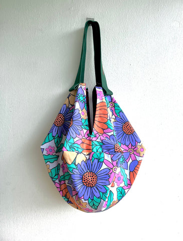 Origami sac bag , Japanese inspired eco friendly bag , sac shoulder bag | Flower power