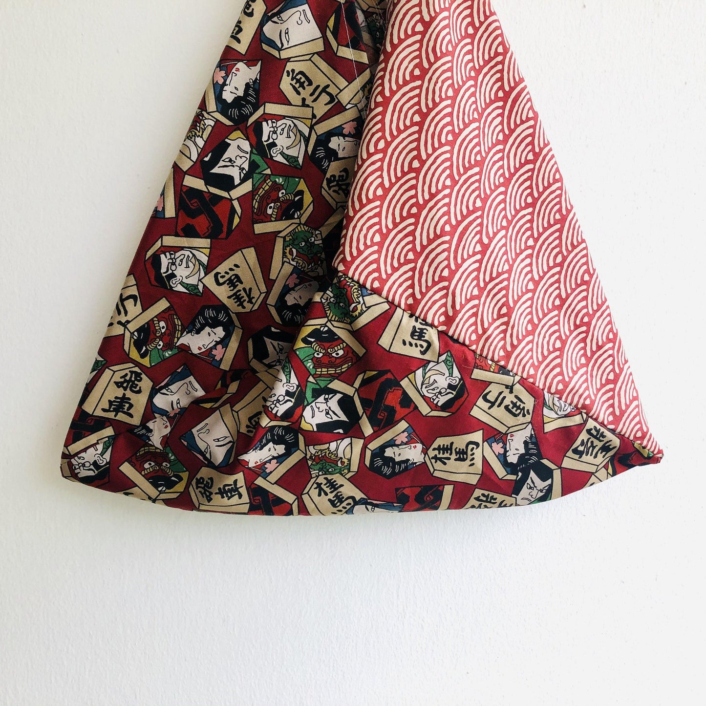 Shoulder origami bag , triangle tote bag , Japanese fabric bag | Kabuki & waves - Jiakuma