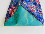 Origami Japanese inspired bag , shoulder tote bag , eco friendly shopping bag , colorful gift idea | Tokyo flower & gold rivers