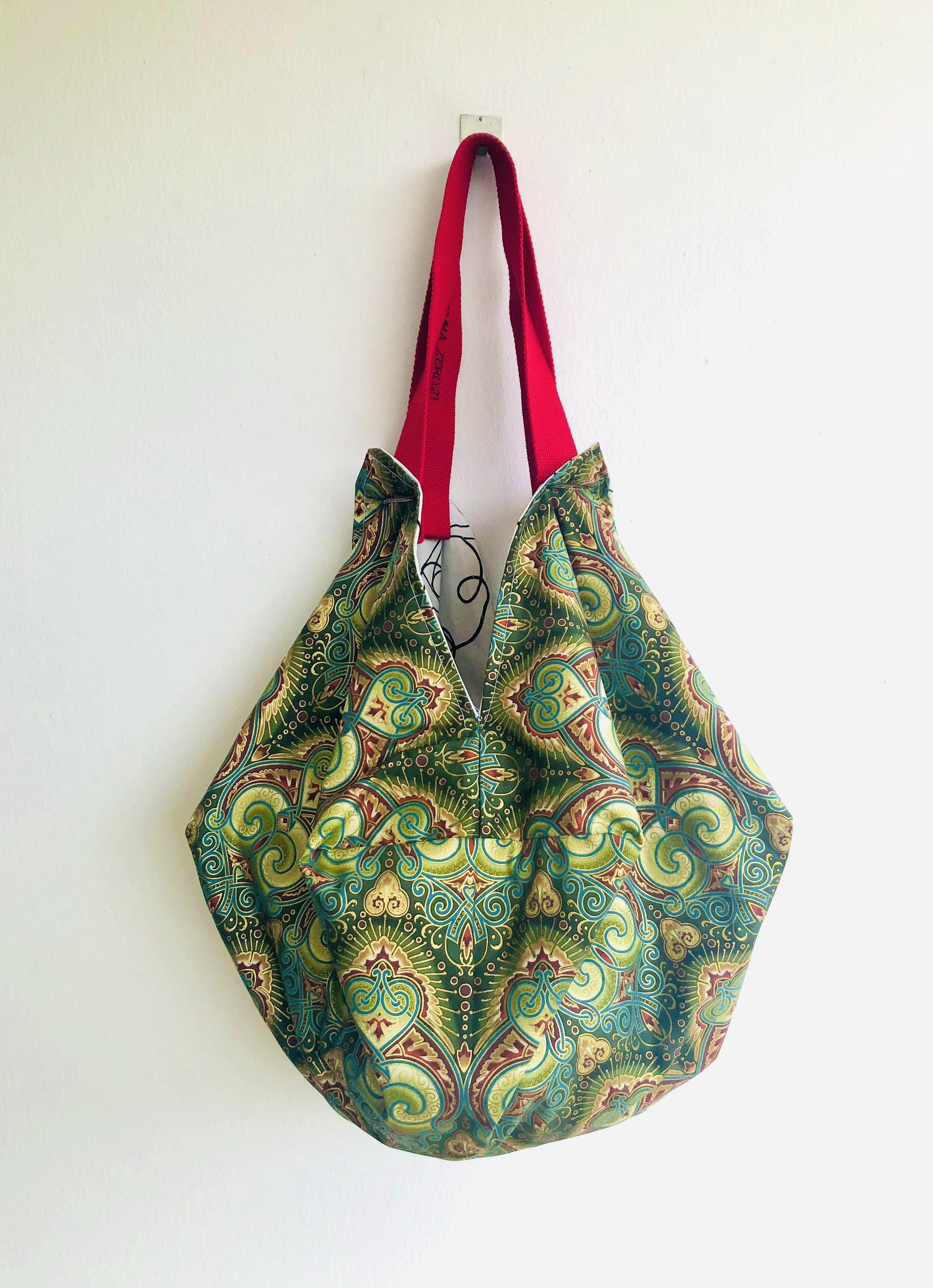 Sac origami pool bag , reversible Bicol fabric shoulder bag | Cubism & art nouveau - Jiakuma