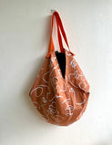 Origami shoulder sac bag , reversible cool fabric bag , Japanese inspired sac | Sunbathing at Sonora desert