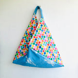 Origami bento bag , shoulder tote bag  , colorful triangle bag | Million colourful dots in the sky