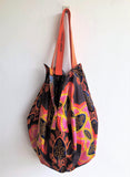 shoulder colorful sac bag, origami eco friendly shopping bag, summer reversible tote bag | Madagascar - Jiakuma