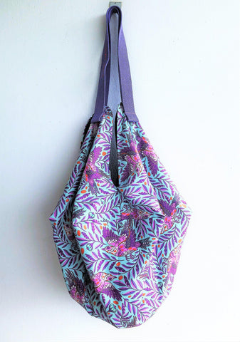 Shoulder fabric origami bag, summer bag, eco friendly tropical print bag | After the rain - Jiakuma