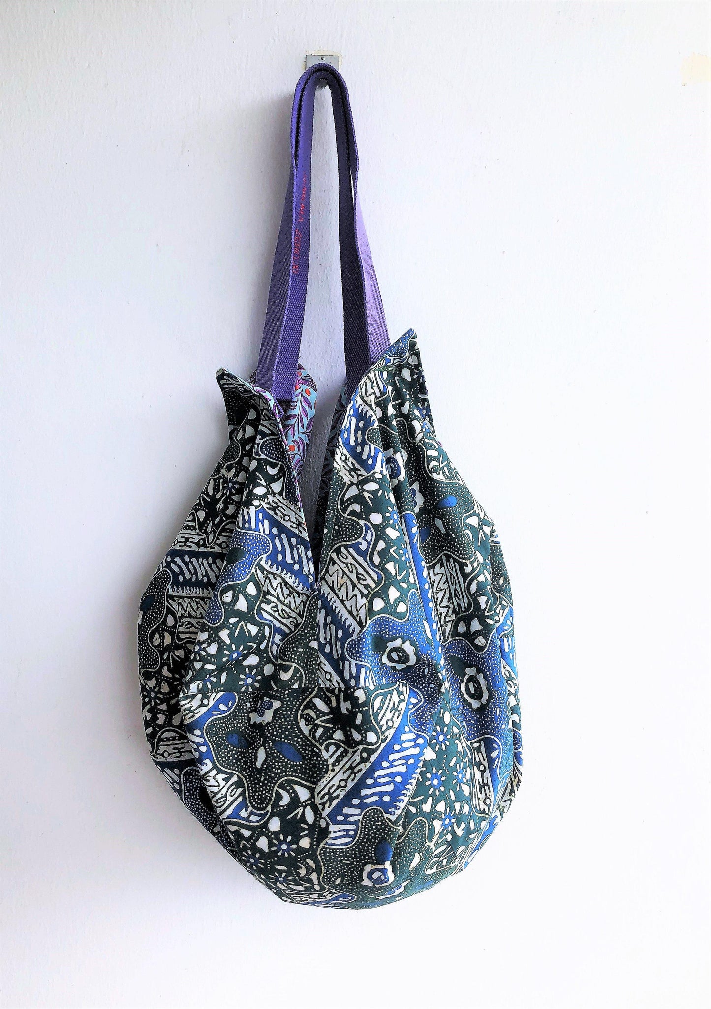 Shoulder fabric origami bag, summer bag, eco friendly tropical print bag | After the rain - Jiakuma