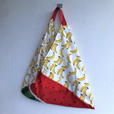 Origami bento bag, summer tote bag, triangle eco shoulder bag | Platanos & Sandias - Jiakuma