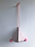 Dumpling bag, shoulder handmade origami triangle bag | Pink dog - jiakuma.myshopify.com
