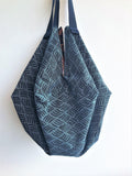 Origami shoulder sac bag, handmade reversible shopping eco bag | Essex Robert Kaufman - Jiakuma