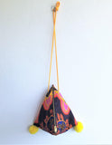 Small shoulder African fabric triangle origami handmade bag | Colors of Africa - jiakuma.myshopify.com
