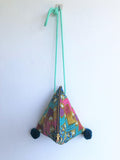Shoulder evening batik triangle origami bag | Green Batik - jiakuma.myshopify.com