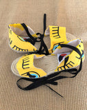 Lace up espadrilles handmade jute summer wedge woman sandals | Yellow eyes - jiakuma.myshopify.com