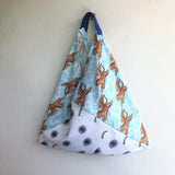 Bento summer bag, origami shoulder bag, one of a king tiger print eco bag | The eye of the flying tiger - Jiakuma