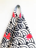 Orgami bento bag, shoulder Japanese inspired triangle bag | Japanese fish - Jiakuma