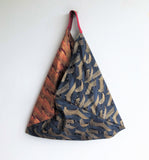 Origami shoulder bento bag, ecofriendly Japanese inspired bag | red & black - Jiakuma