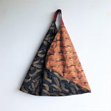 Origami shoulder bento bag, ecofriendly Japanese inspired bag | red & black - Jiakuma