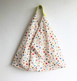 Origami cotton tote bag, shoulder triangle cute tote bag | Space invaders - Jiakuma