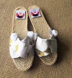 Summer shoes espadrilles handmade Japanese fabrics | Golden fish scales - jiakuma.myshopify.com