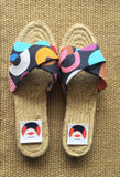 Espadrilles sandals handmade jute sole colorful textiles | Planet of colours - jiakuma.myshopify.com