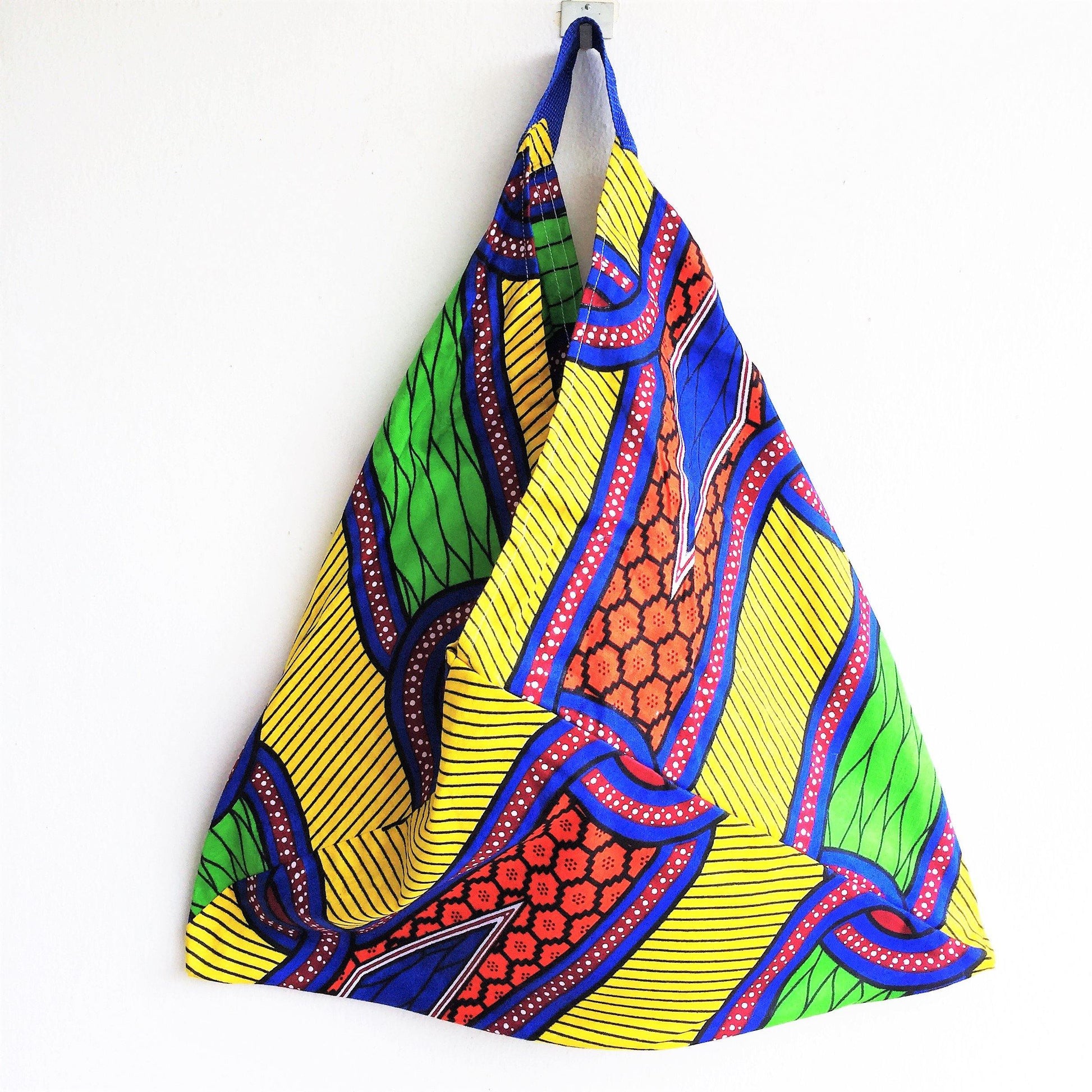 Colorful and unique triangle origami shopping bento bag | Colorful Africa - jiakuma.myshopify.com