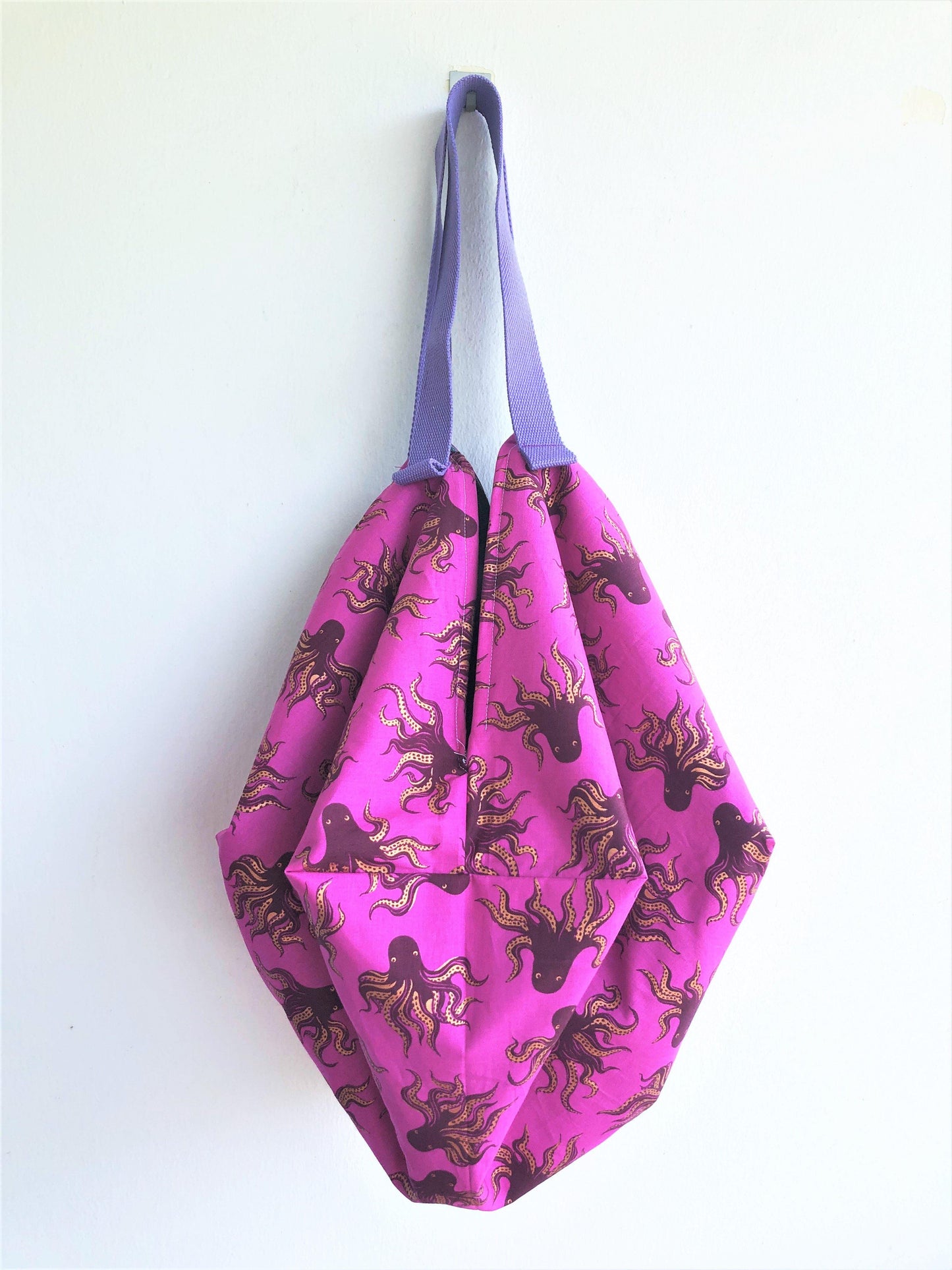 Shoulder sac bag, origami fabric bag, ooak cool fabric eco friendly bag | Pulpo - Jiakuma