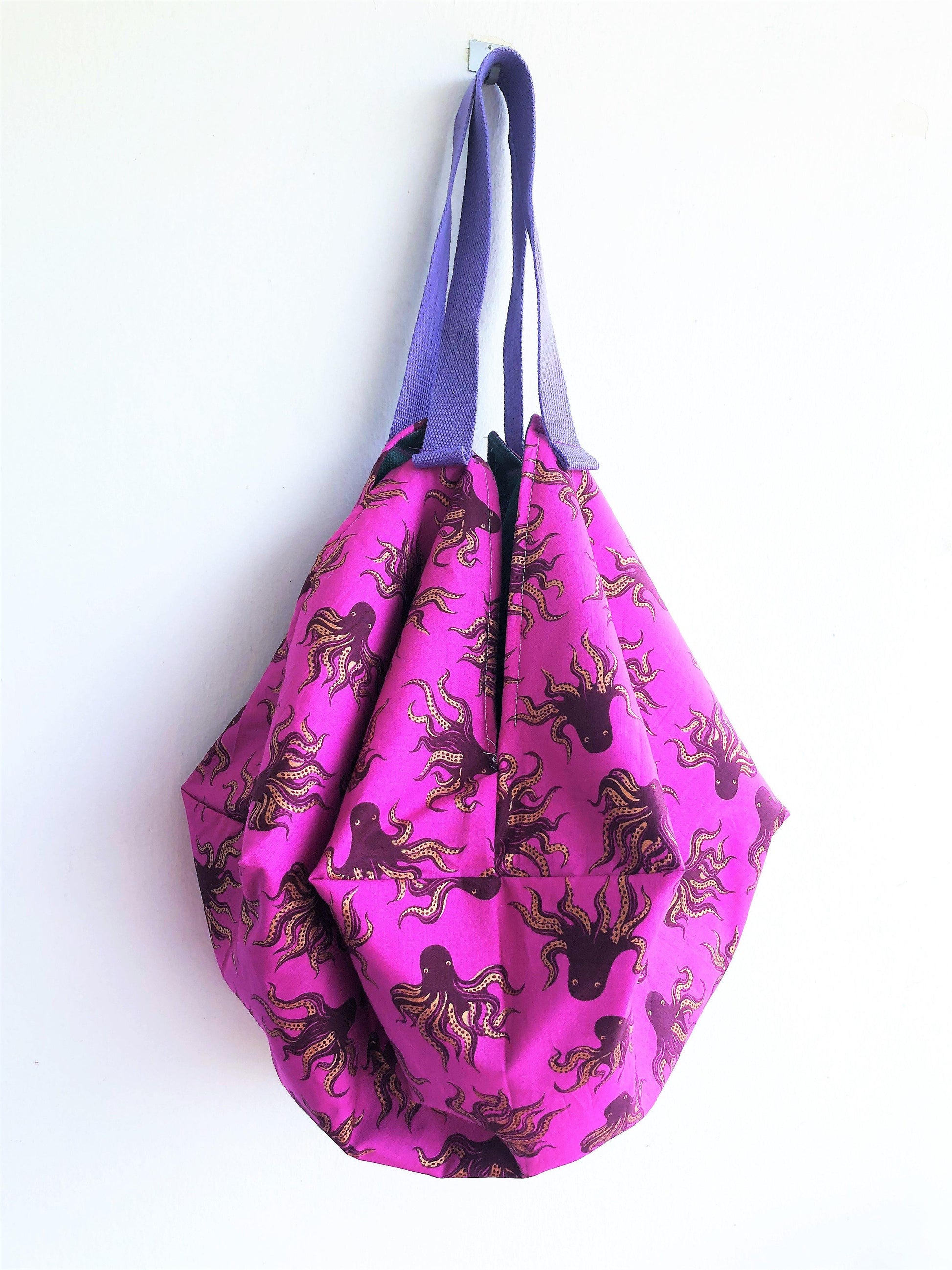 Shoulder sac bag, origami fabric bag, ooak cool fabric eco friendly bag | Pulpo - Jiakuma