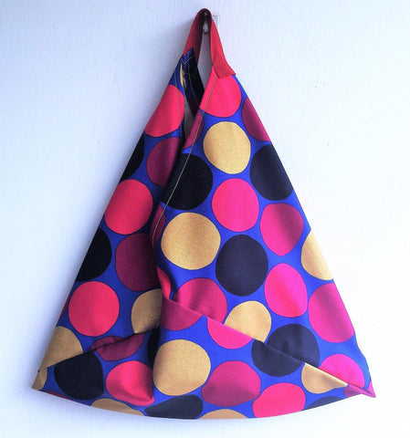 Original eco friendly canvas shopping market origami bento bag | golden dots - Jiakuma