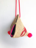 Small triangle yute bag , eco friendly original origami shoulder bag , boho style | Langosta - Jiakuma