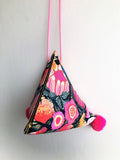 Origami triangle ooak beautiful fabric print japanese inspired shoulder bag | Primavera - Jiakuma