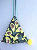 Cute shoulder bag with pom poms handmade triangle shape bag | Aguacates - jiakuma.myshopify.com