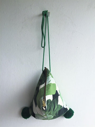 Tropical leaves dumpling bag - jiakuma.myshopify.com
