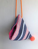 Dumpling shoulder fabric bag, origami japanese inspired boho bag | Tijuana - Jiakuma