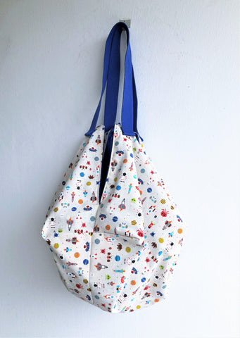 Shoulder Japanese inspired handmade bag | Space invaders - jiakuma.myshopify.com