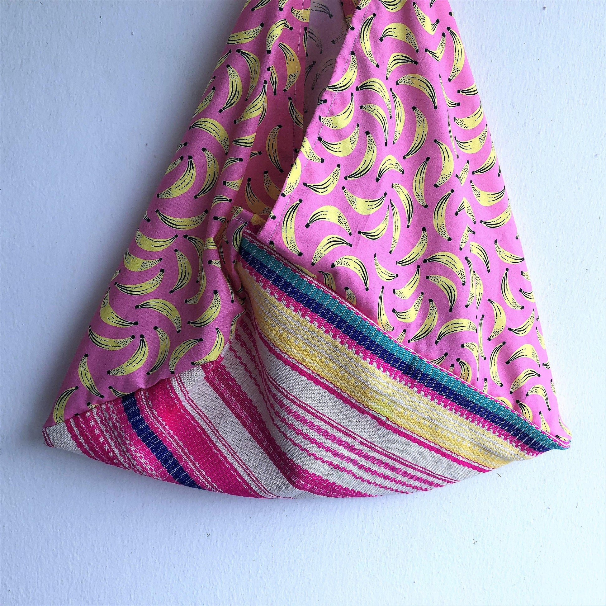 Triangle shoulder origami handmade bag , eco friendly | Tropical bananas - Jiakuma