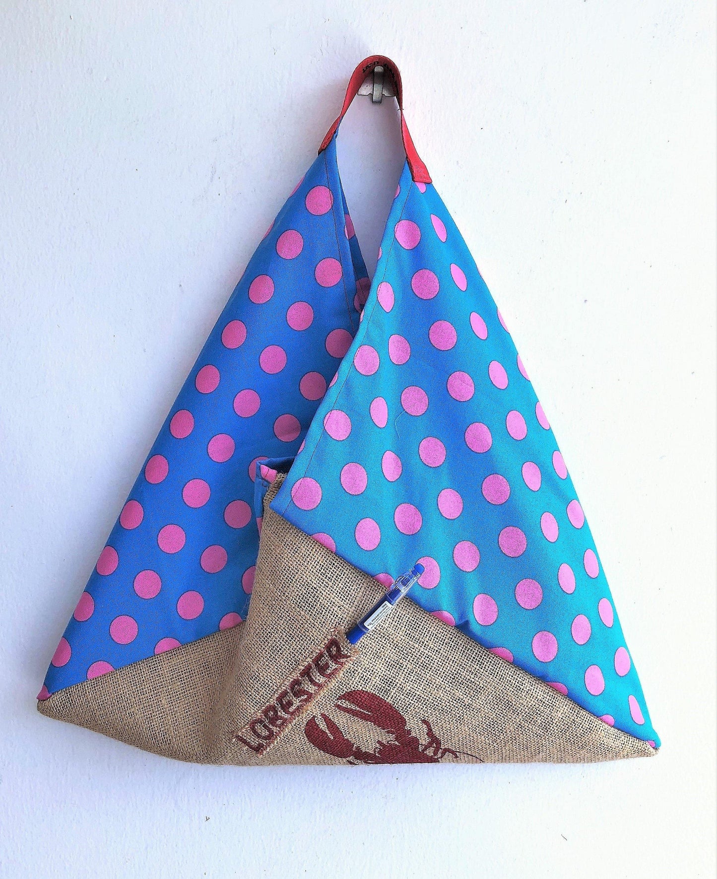 Bento bag, origami triangle shoulder bag , groceries shopping eco bag | La langosta - Jiakuma