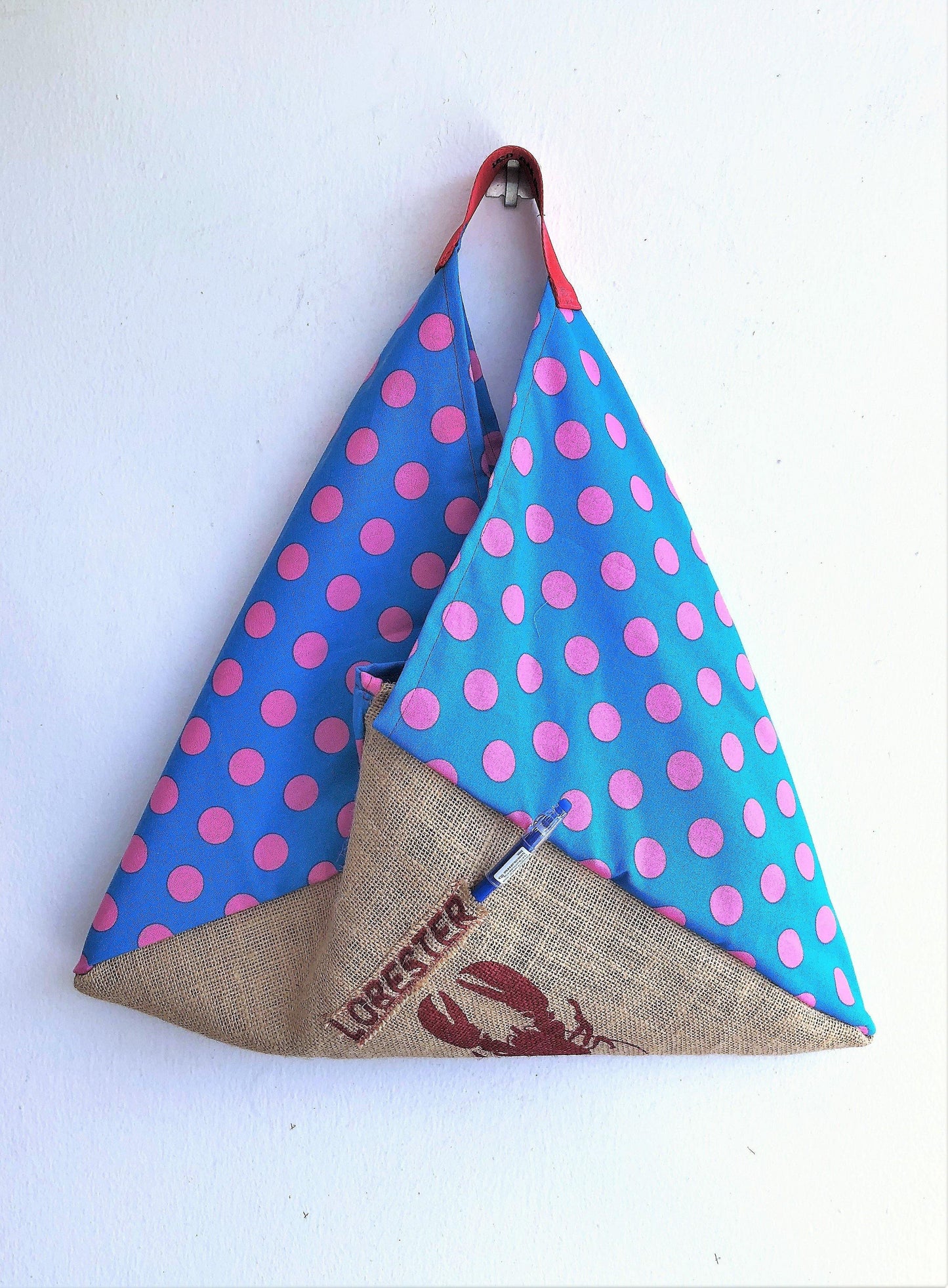 Bento bag, origami triangle shoulder bag , groceries shopping eco bag | La langosta - Jiakuma